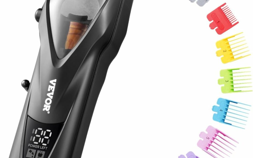 VEVOR Hair Clipper for Men with Magnetic Motor 10000RPM, Cordless Barber Clipper with DLC Fade Blade, Men’s Hair Cutting Grooming Kit with 8 Guide Combs for Home Barber, Ideal Gift for Man