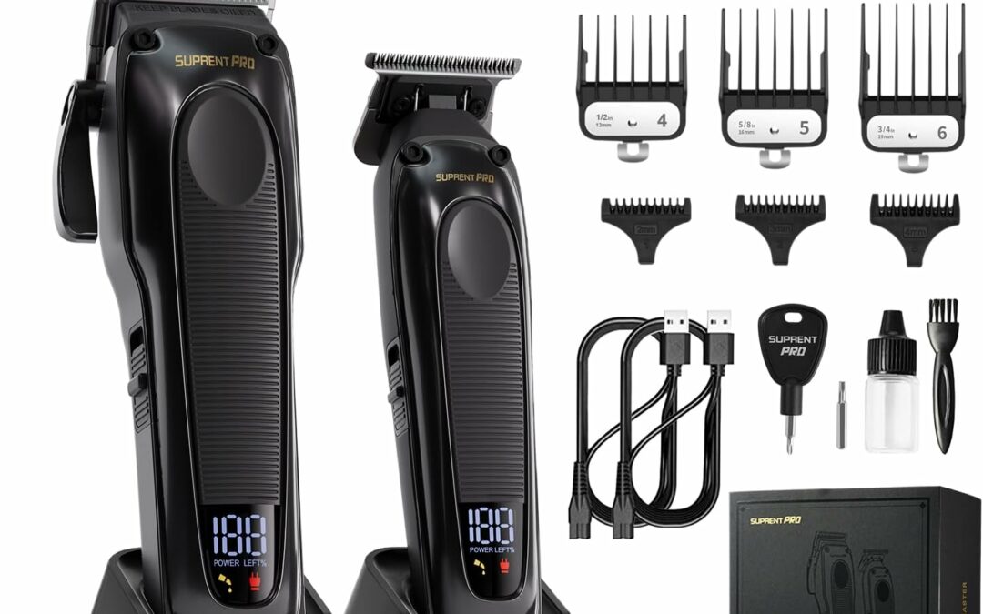 Professional Hair Clippers for Men – High Torque Brushless Motor & Detachable Blade – Cordless Hair Trimmer Set for Barbers with Charging Stand – Premium Gift Hair Clipper Kit