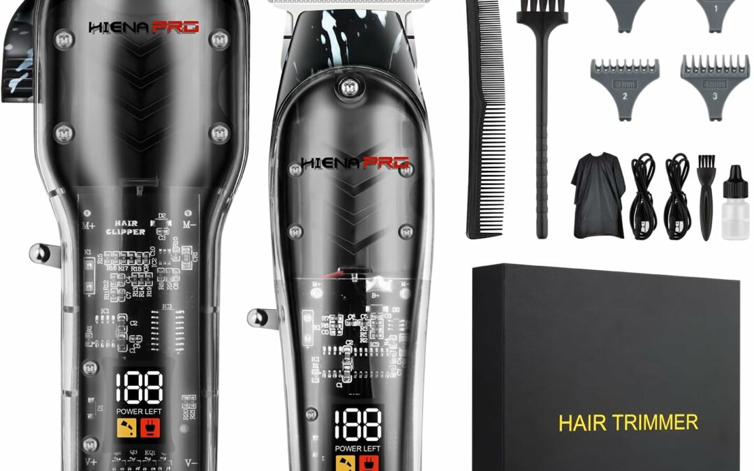 Hair Clippers for Men, Professional Cordless Rechargeable T Liner Trimmer Set, Barber Hair Cutting Kit With LED Display, Gifts
