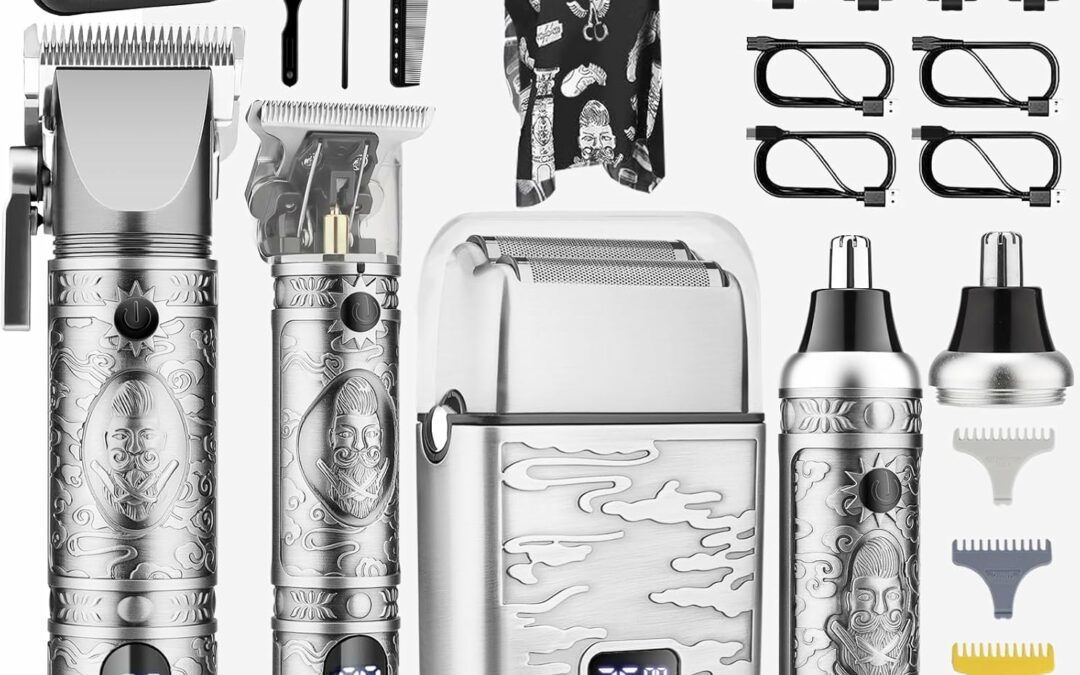 Beard Trimmer for Men, Cordless Electric Hair Clippers Professional, Barber Clippers Rechargeable Sets, Electric Razor Foil Shavers Haircut Kit for Ear, Face, Nose, Hair, Beard,Whole Body Available
